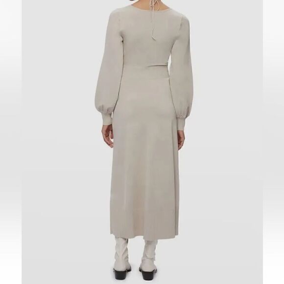 $625 Jonathan Simkhai INEZ Knit midi dress in truffle - Picture 5 of 11